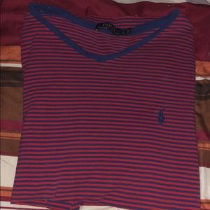 Striped Polo Ralph Lauren Tee Shirt - Large